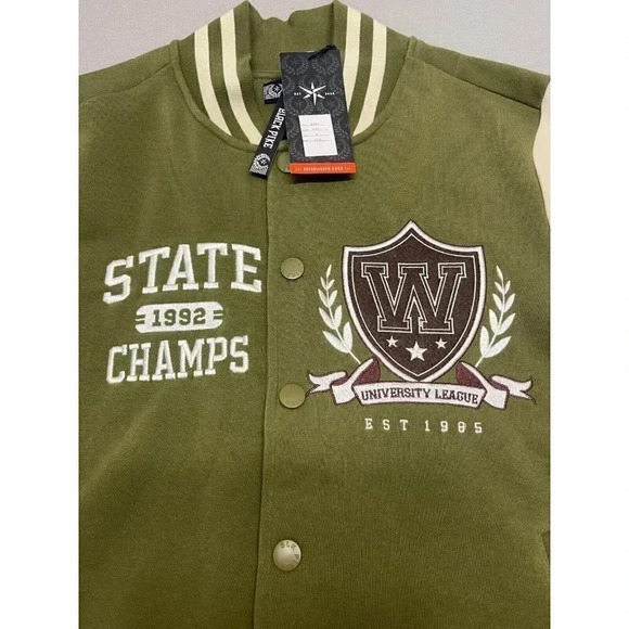 NWT BLACK PIKE STATE CHAMPIONS VARSITY JACKET SIZE M SNAP CLOSURE SIDE POCKETS - Picture 6 of 10